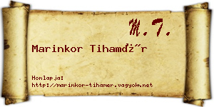 Marinkor Tihamér névjegykártya